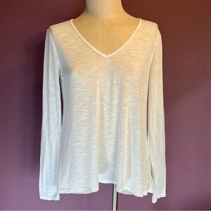 Michael Stars White Long Sleeve V-Neck Top